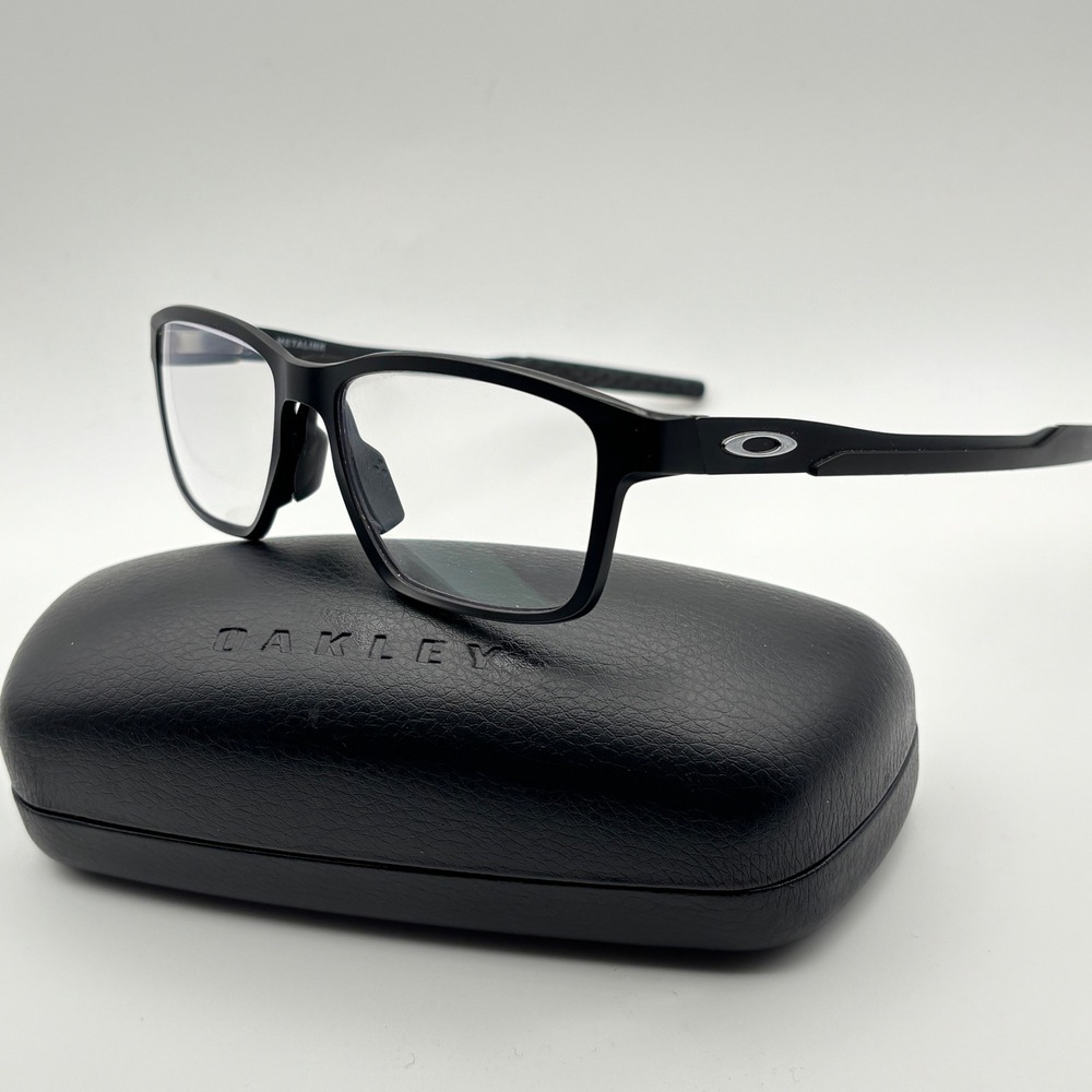 Oakley Metalink Eyeglasses Men 55 Black OX8153-0155 Rectangular Frames Case